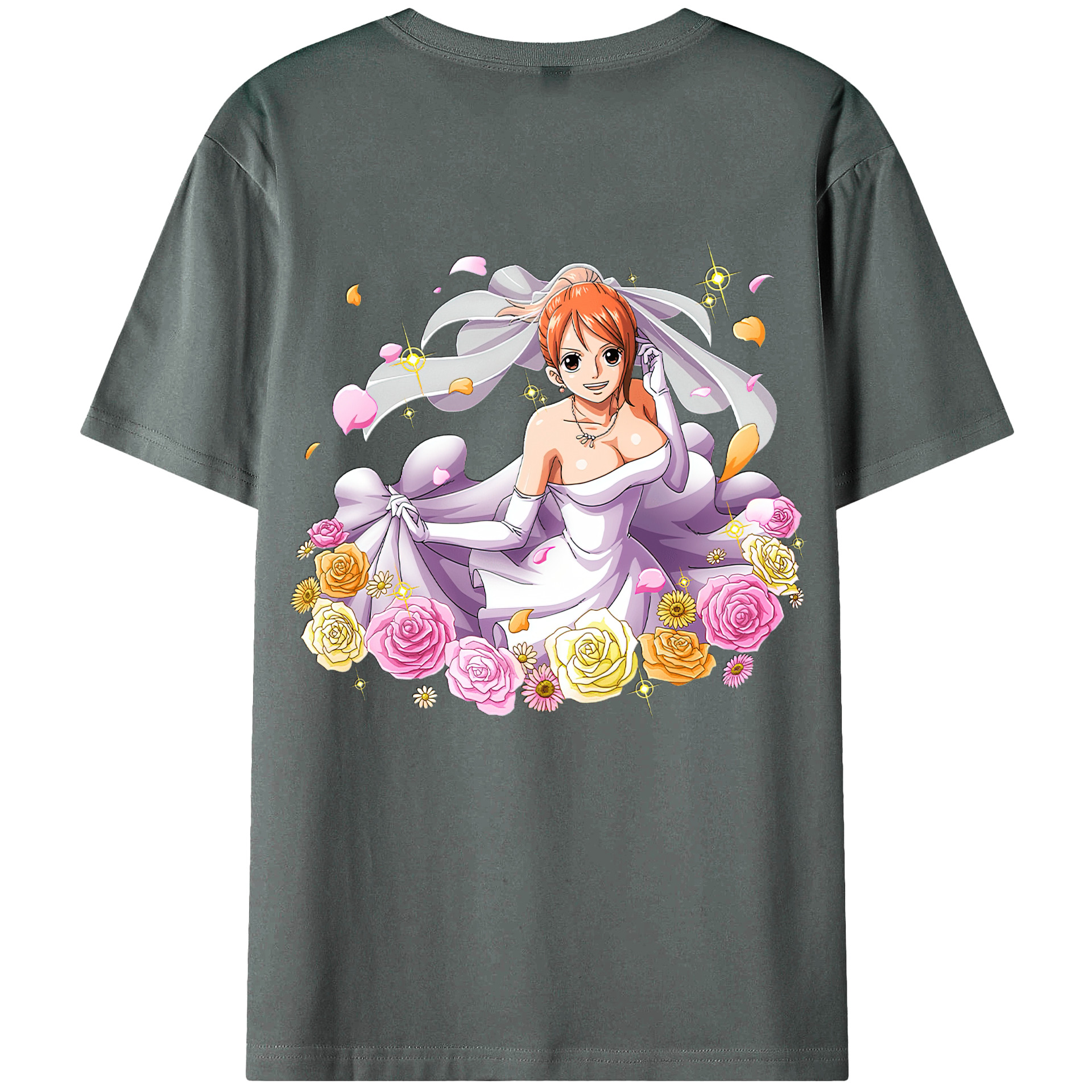（画像用） ワンピース ナミ ONE PIECE Nami 綿100％ メンズ半袖Tシャツ（バックプリント） 通気性
